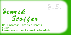 henrik stoffer business card